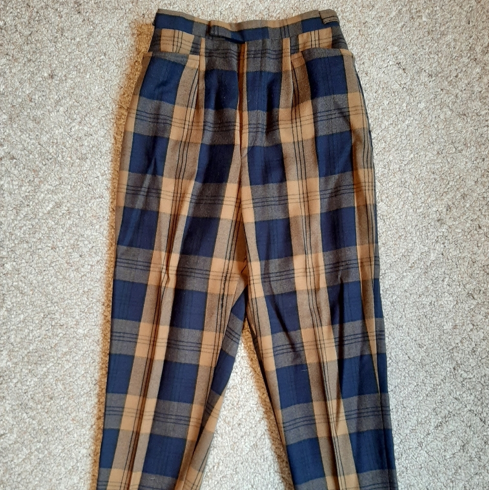 Vintage wool plaid pants